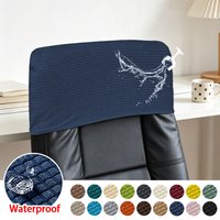 1/4/6PC Waterproof Elastic Office Chair Backrest Cover Jacquard Chair Back Protection Solid Color Dustproof Backrest Slipcover