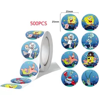 SpongeBob SquarePants Stickers 500PCS Cartoon Anime Figure Decals Kawaii Decorative Stickers for Kids Luggage Cup StationeryGift