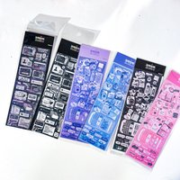 SKYSONIC Dark Style 6pcs/4pcs/2pc Full Set Series Decorative Stickers Cool Kpop Idol Card Album Dialog Sticker Korean Stationery