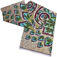 New African Grand Super Soft Glitter Glam Wax Fabric 100% Cotton Ankara Wax Print Fabric Real Wax Golden Fabric 6 yards