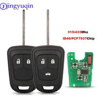 Jingyuqin – clé télécommande de voiture à 2/3 boutons, pour Chevrolet Camaro Sonic Cruze Malibu Volt Spark Equinox, puce ID46/PCF7937 Mhz