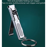 1PC Portable Travel Fingernail Keychain Nail Scissors Cutter Ultra-Thin Nail Clippers Collapsible Stainless Steel Manicure Tool