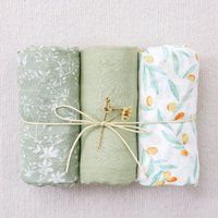 Elinfant 3PCS Bamboo Cotton Muslin Swaddle Blanket Newborn Swaddle Wrap Soft Cozy Nursing Cover Baby Quilt Swaddle Blankets