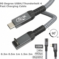 240w 80gbps USB c Cable Compatible with Thunderbolt 4 Cable Right Angle 6.6ft, 90 Degree USB C USB 4 Cable, 8K/ 60Hz
