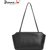 Donna-in Soft Lambskin Shoulder Bag Genuine Leather Tote Bag Niche Commuter Fashion Daily Outing image 4