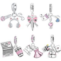 Orstarry S925 Sterling Silver Charm Headphones Musical Note Daily Essentials Pendants For Bracelet DIY Jewelry Making Women Gift