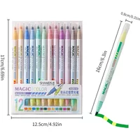 Magic Changing Highlighter 6/12 Pack Dual Tip Markers for Art Study School Supplies Students Kids Vibrant Ink Coloring Pens