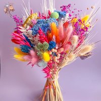 Colorful Dried Flowers Wedding Bouquet for Bride Preserved Pampas Baby Breath Mix Bridal Bouquets Head Table Florals Home Decor
