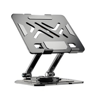 Adjustable Rotatable Dual Rod Carbon Steel Desktop Tablet Holder Suitable for 4.7–16.5 iPad Tablet Portable Monitor and Kindle