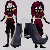 Freak Circus Pierrot Cosplay Shoes Clown Hisoka chunky heel circus clown shoes Game Halloween Men Women Size Roleplay Boots