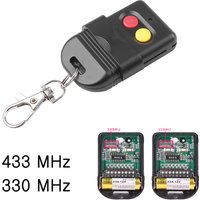 8 Dip Switch 433Mhz Smart Copy Remote Control Fixed Code 2CH Duplicator for Gate Garage Door Opener or Alarm System 330MHz