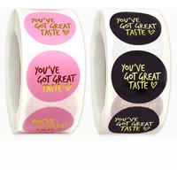 500pcs Pink Black You've Got Great Taste Stickers Gold Foil Business Thank You Stickers Shipping labels Handmade Gift Sealing