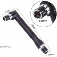 L-Shaped 1/4 Hex Socket Screwdriver Head with 90-Degree Double-Ended Handle - Black 6.35-Inch Wrench for Precision Fastening