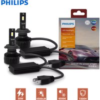 Philips Ultinon Rally 3550 LED H4 H7 H11 100W 9000LM HB3 HB4 HIR2 High Power Lumen Watt Reflektor samochodowy 6500K Białe lampy LED 2X