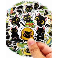 AliExpress LOLEDE 10/600pcs Cute Plant Black Funny Cat Cartoon Stickers Waterproof Graffiti Phone Case Bike Kawaii Decoration Sticker Toys Gifts