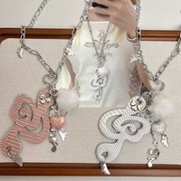 Trendy Harajuku Musical Notes Necklace Y2K Jewelry Heart Pendant Necklace Punk Women Fashion Furball Wing Sweater Chain Choker
