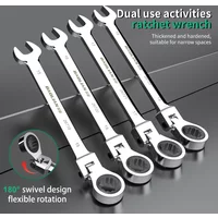 All-Use Automatic 72-Tooth Ratchet Wrench 6-10mm Open-Ended Universal Movable Head Open Plummer for Labor-Saving Fast Work