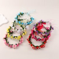 Sweety Flower Hair Crown For Women Elegant Gauze Floral Garland Outdoor Photography Headwears Girls Trendy Headband Hair Crown