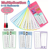 15-PieceMath Flash Cards for Kids - Multiplication Chart | Classroom & Homeschool Learning Tool | Colorful Study Cards