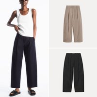 Autumn 2025 Women's Standard Fit Trousers Bucket Pleat Diagonal Stripe Chino Pants Casual Style Natural Waist Other Material