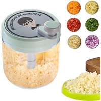 400ML Garlic Chopper Manual Meat Mincer Hand Press Crusher For Kitchen Tool Food Vegetable Grinder Onion Chili Cutter Masher