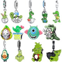 925 Sterling Silver Hatching Dinosaur Fit Original Bracelets Bag Keychain Charms Beads Pendant Diy Women Jewelry Gift