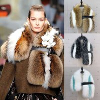 Europe and the United States Fashion Show Big Shawl Luxury Ladies Warm Imitation Fur Fox Fur Winter Thick Scarf