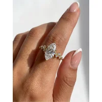 925 Sterling Silver Elegant Classic Lace Marquise Zircon Ring For Women Engagement Wedding Luxury High Quality Fine Jewelry