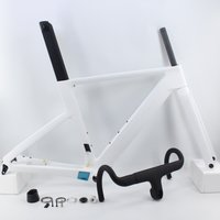 New 700C Fully concealed cable Road Bike Full Carbon Fibre Bicycle Thru Axle Disc Brake Frame Fork+Seatpost+Headsets+Handlebar