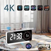 New 1080P Clock Camera, Motion Detection Alarm Timer, USB-C/WiFi 2.4G, Real-Time Loop Recording for Home/Office Security