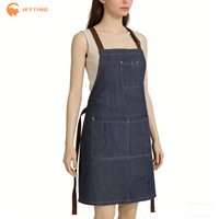 (New) 1Pcs Adults Denim Blue Cooking Kitchen Restaurant Work Bib Apron Dress with Pocket
