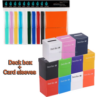 Card Deck Box and 100 PCS 66x91mm Matte Standard Size Card Sleeves Trading Cards Protector Comportible with MTG TCG Sport Cards