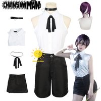 Anime Reze Cosplay Chainsaw Man Cosplay Costumes Reze Suit Purple Wig Chainsaw Man Halloween Carnival Party Reze Cos Women Girls