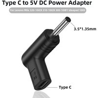 USB C to 5V DC Power Adapter Connector PD 3.5*1.35mm Type C Converter for Lenovo Miix 320-10ICR 310-10ICR 300-10IBY Ideapad 100S