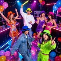 Colorful Neon Plastic Hats for Party 80S 90S Disco Birthday Gangster Music Dance Party Supplies Yellow Pink Blue Orange Green