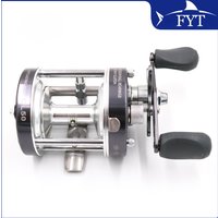 All Metal 2+1BB Ball Bearings Right Hand Cast Drum Wheel Boat Sea Fishing Reel Horizontal CL50 Gray Fly Fishing Reel