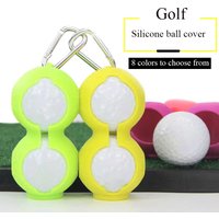 Golf accessories protective cover golf supplies with buckle silicone ball cover golf training equipment bag ball holder