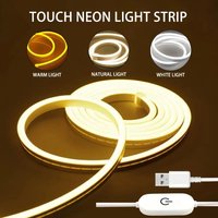 USB 5V LED Neon Light Strip Touch Sensor IP68 Dimmable Silicone Neon Sign Tape Flexible Lamp For Backlight Computer TV DIY Decor
