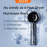 JISULIFE Mini Portable Hand Fan, 100 Wind Speeds, 5000mAh USB Battery Rechargeable, LED Digital Display, Travel,Camping,Outdoor image 4