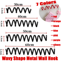 Wavy Shape Metal Wall Hook Waterproof Minimalist Sundries Storage Holder Creative Moisture-proof Door Back Clothes Hook Towels