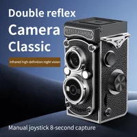 Retro Camera Dual Lens Design Infrared Night Vision Function Manual Joystick Operation HD Mini Camera Portable Nostalgic Camera
