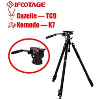 IFOOTAGE Gazelle TC9 Carbon Camera Tripod, 65" Professional Video Tripod,Komodo K7 Fluid Tripod Head, Heavyweight Fluid Video