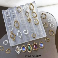 ✰✪1PC Retro Picture Frame Gem Baroque Shell Carving 3D Relief Manicure Templates Nail Art Transparent Silicone Nail Mold