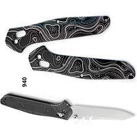 Custom Contour Line Camouflage Oxidation Knife Aluminum Handle Scales for Benchmade Osborne 940 Knives