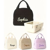 Personalized Embroidered Lunch Bag - Thermal Insulated, Custom Name Stitching, Portable for Boys & Girls, Great for School/Outdo