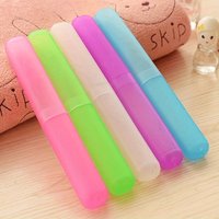 3 Pieces Random Color Stylish Modern Portable Toothbrush Case-Breathable Travel Case for Oral Care Protection, Unscented, Manual