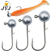 JYJ 20Pcs 1g 1.5g 3g ...20g Crank rig hook,fishing jigging head hooks , soft worm lure bait hook for bass pike fishing tackle