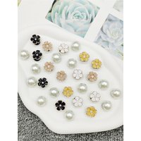 22PCS ABS Harz Blume Schuh Charms Strass Schuhe Dekorationen Künstliche Faux Perle Schuh Zubehör Diy Abnehmbare Schuh Clips