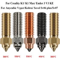 Nozzle For Creality K1 K1 Max Ender 3 V3 KE CR-M4 Bimetal Plated Copper Hard Steel Brass For Vyper Kobra Sovol SV06 plus/SV07