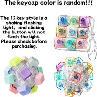RGB Glow Pocket Keyboard Keycap Fidget Pendant, Mini Mechanical Clicker Key Ring Toy, Portable Mood Calming Birthday Present